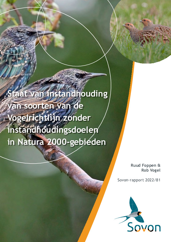 Omslag Staat Van Instandhouding Van Soorten Van De Vogelrichtlijn